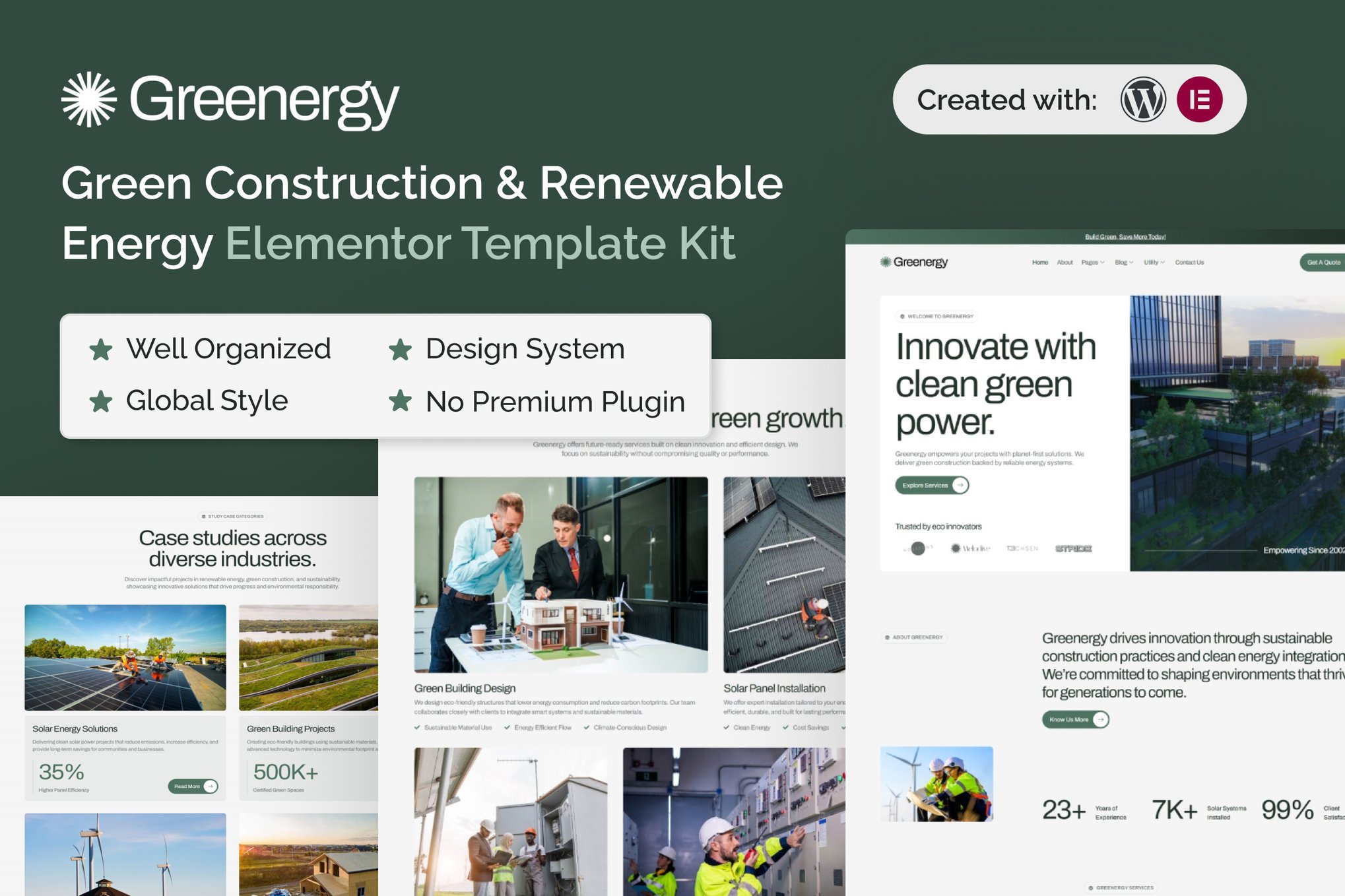 Greenergy - Green Construction & Renewable Energy Elementor Template Kit