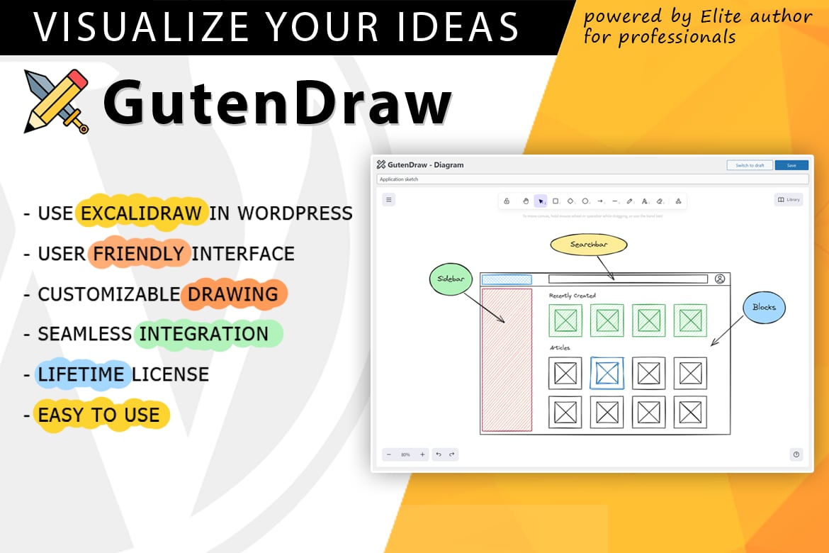 GutenDraw - Visualize Ideas with Excalidraw 1.3.1