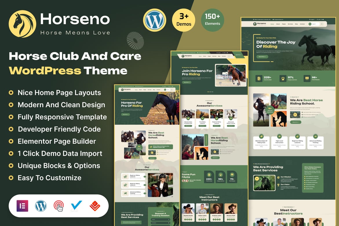 Horseno – Horse Club & Riding Sports Theme 1.1.1