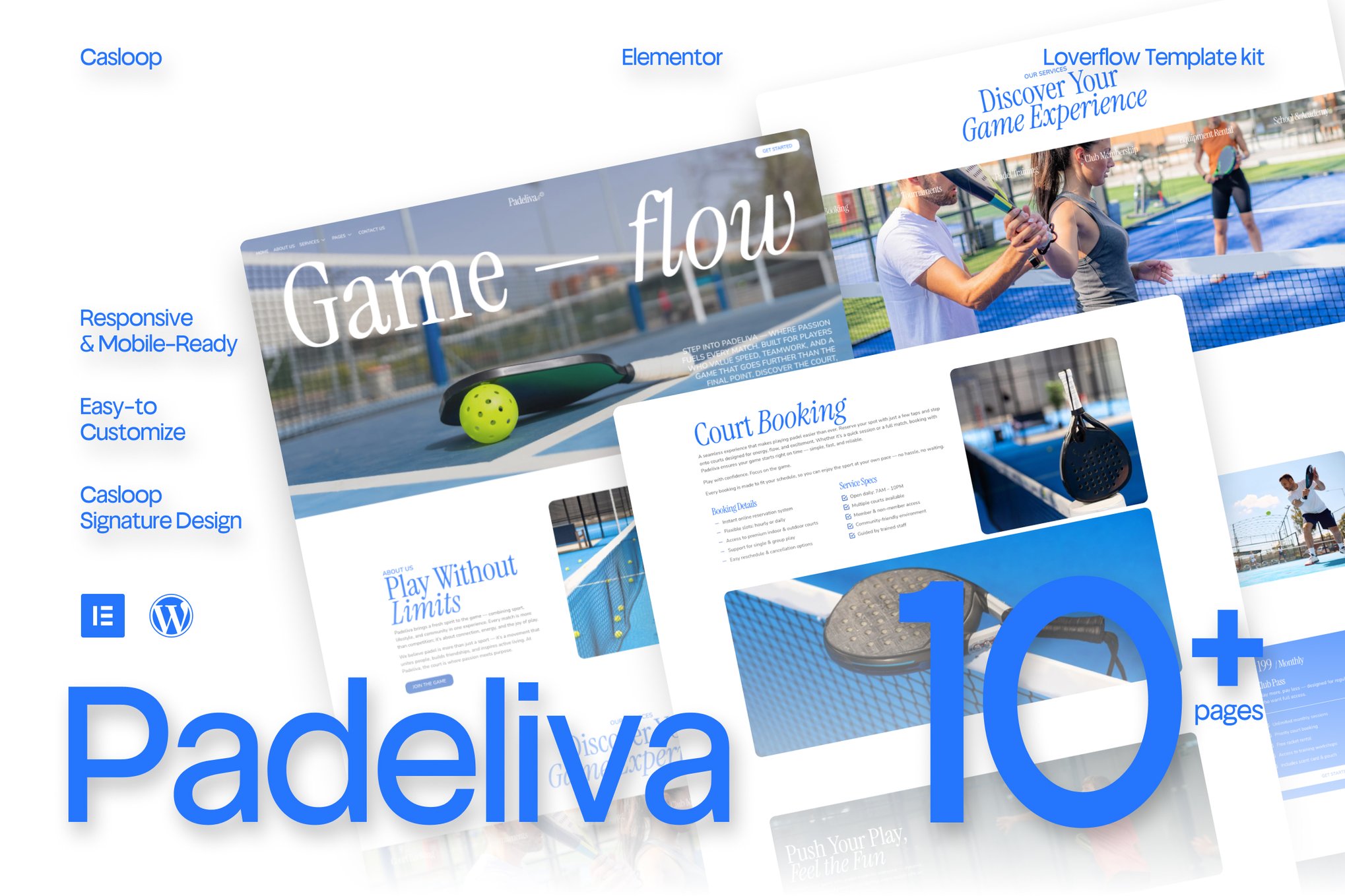Padeliva - Modern Sporty Padel & Tennis Elementor Template Kit