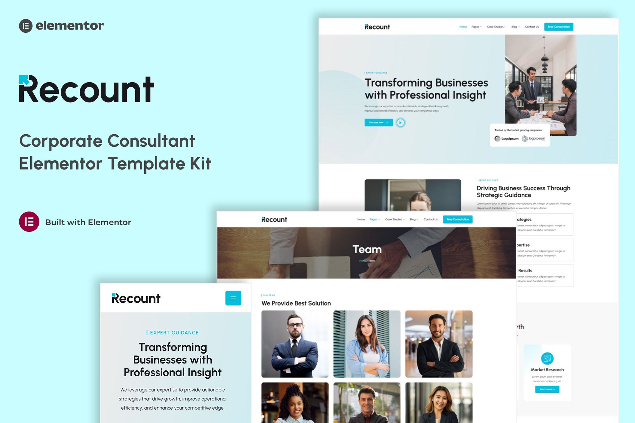 Recount - Corporate Consultant Elementor Template Kit
