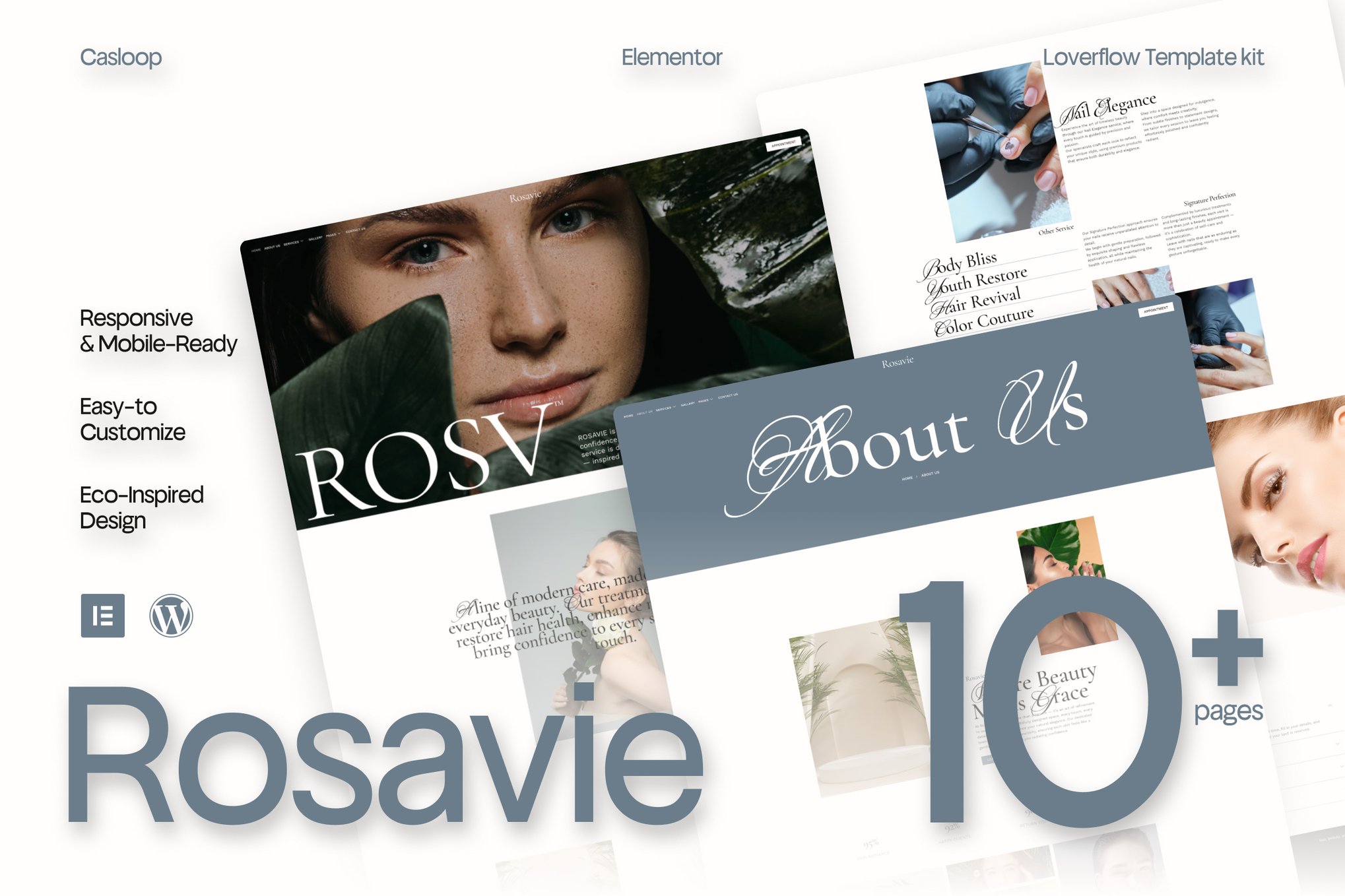 Rosavie - Soft Luxe Beauty Salon Elementor Template Kit