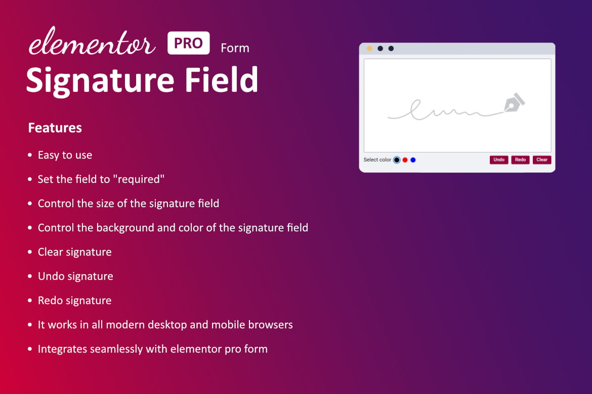 Signature Field for Elementor form 1.7.0