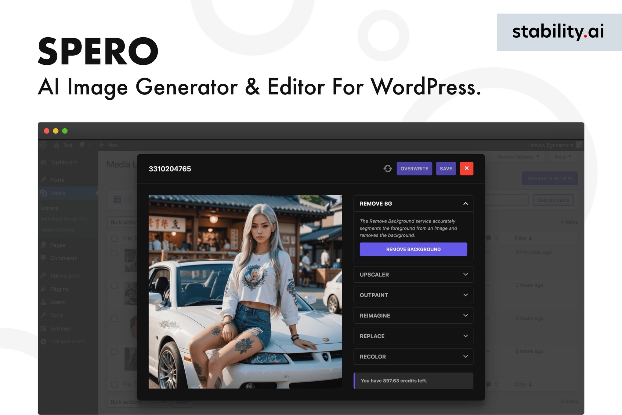 Spero - AI Image Generator & Editor For WordPress 1.0
