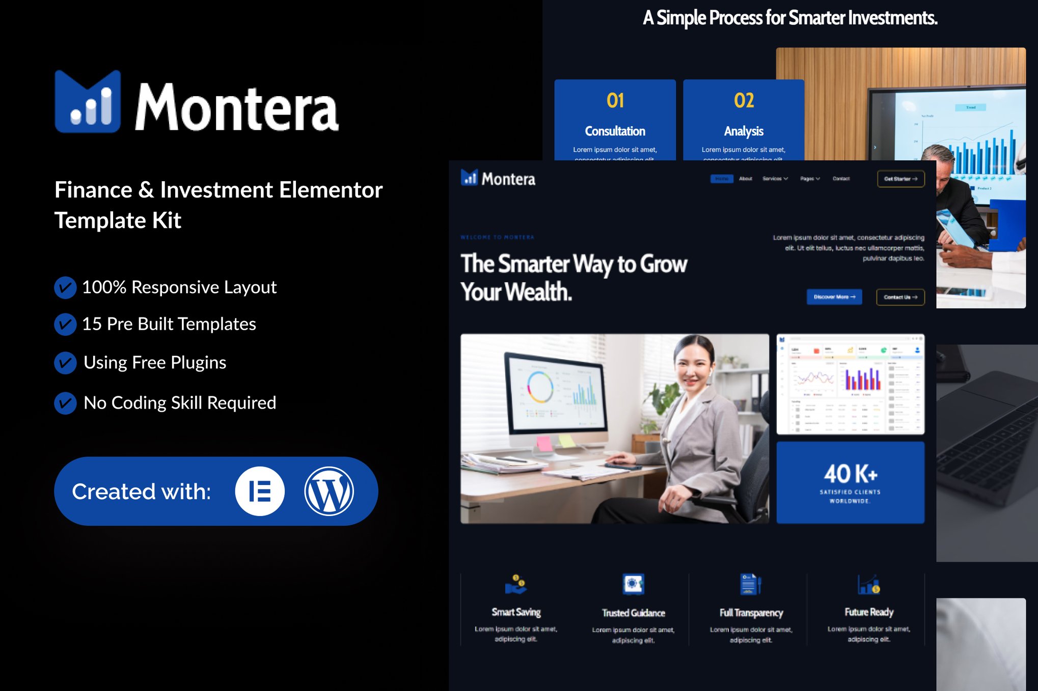 Montera - Finance & Investment Elementor Template Kit