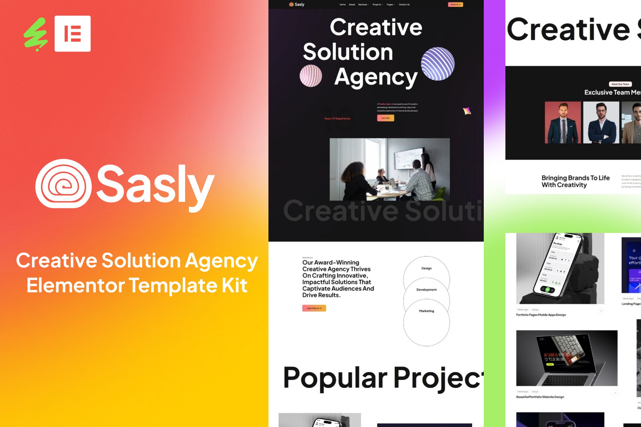 Sasly - Creative Solution Solution Elementor Template Kit