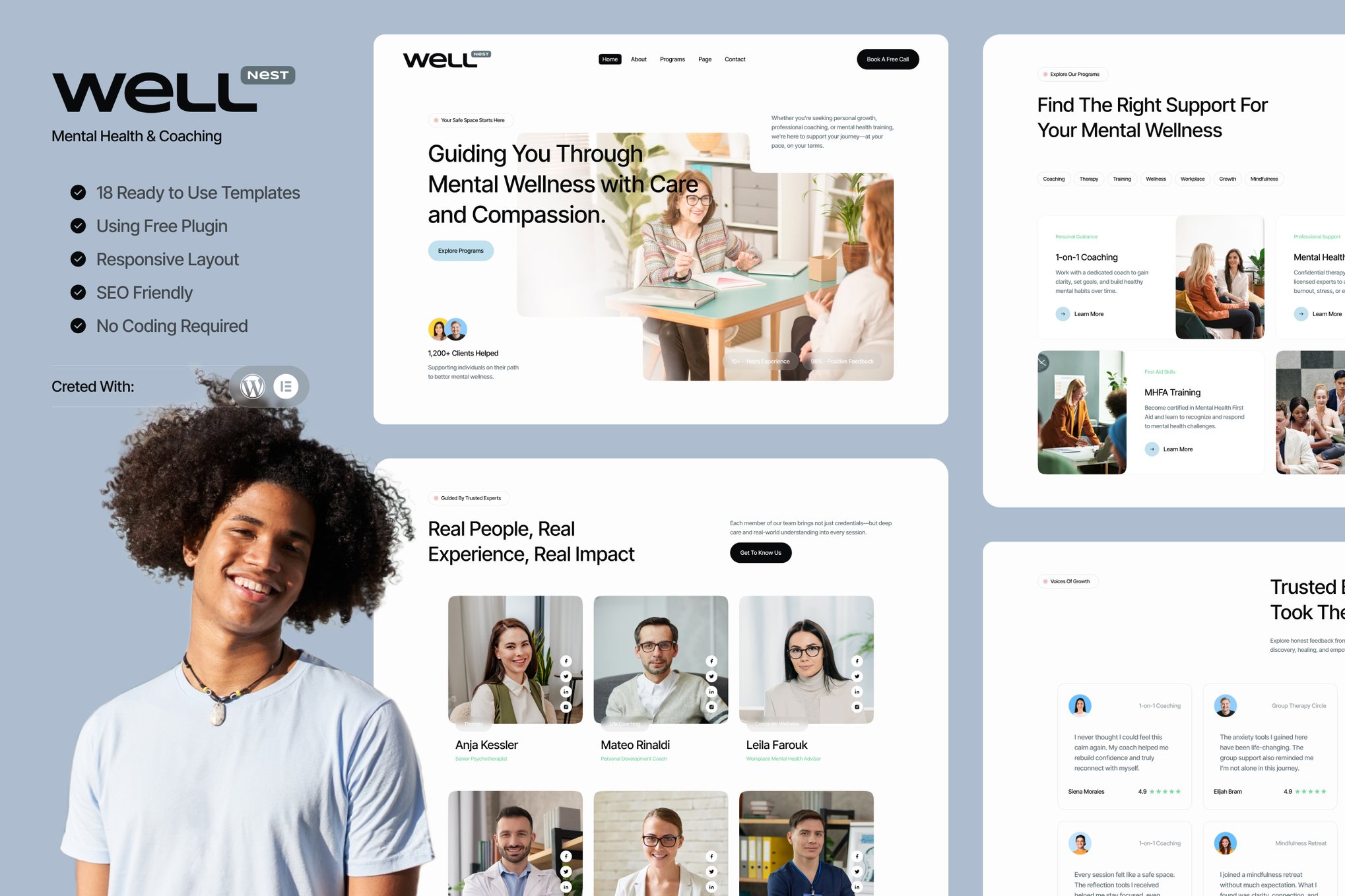 Well – Mental Health & Coaching Elementor Template Kit