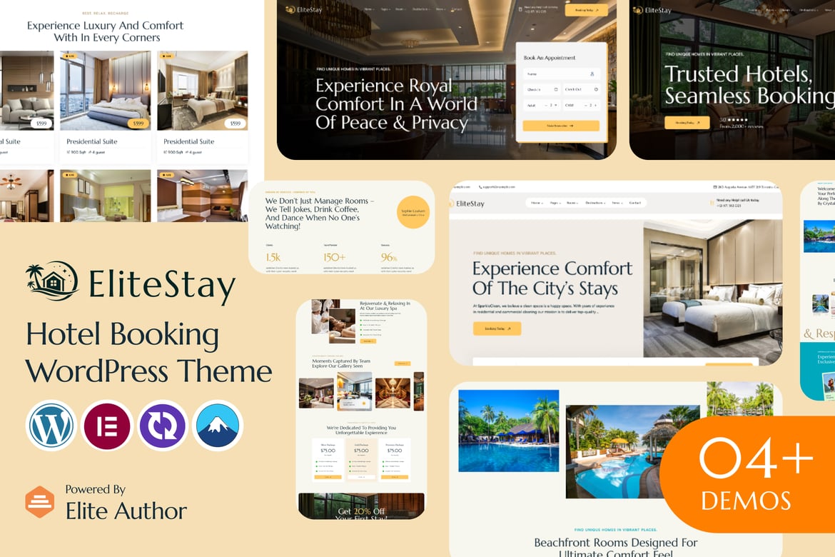 EliteStay – Hotel Booking WordPress Theme 1.0.2