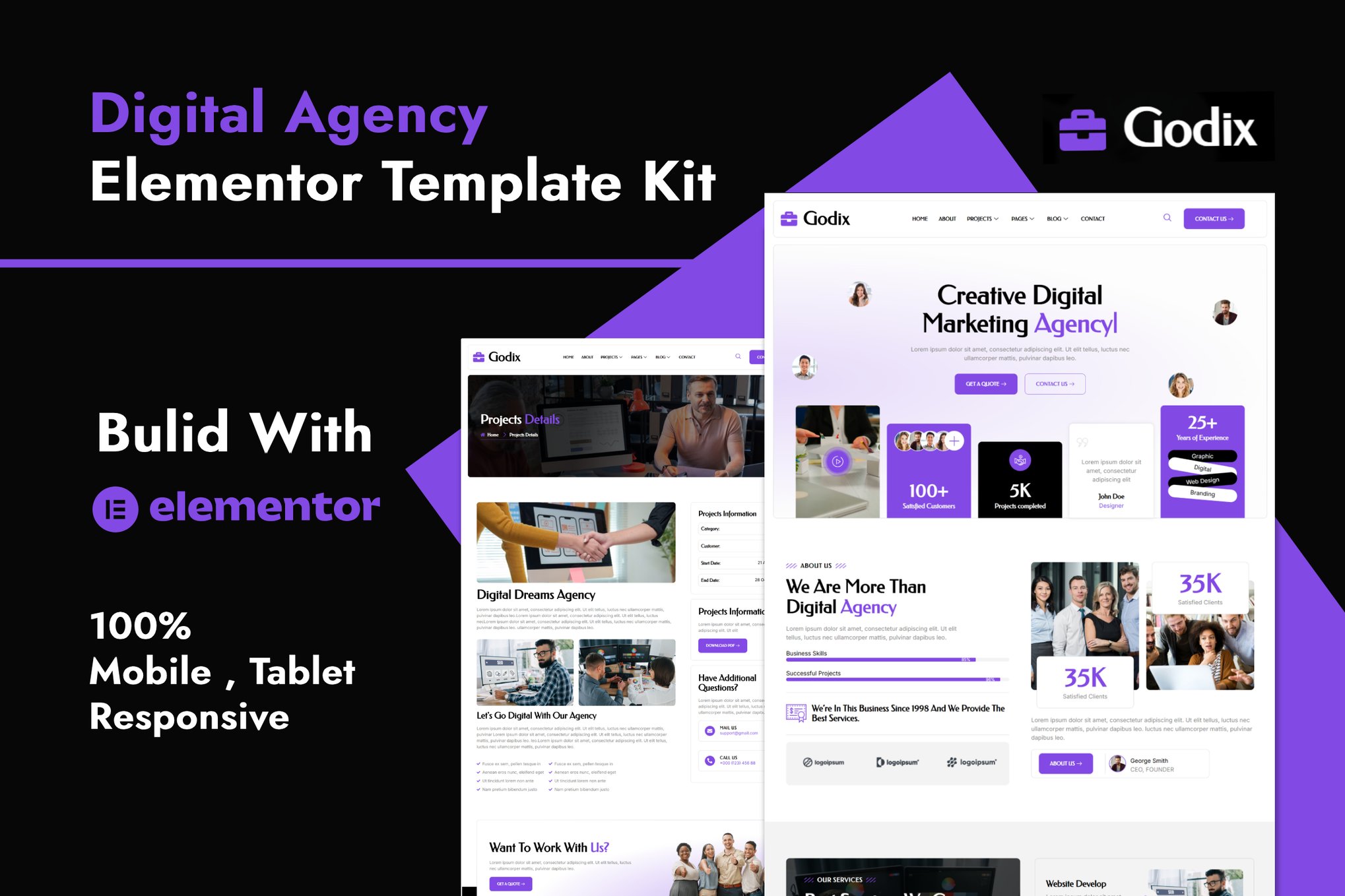 Godix - Digital Agency Elementor Template Kit