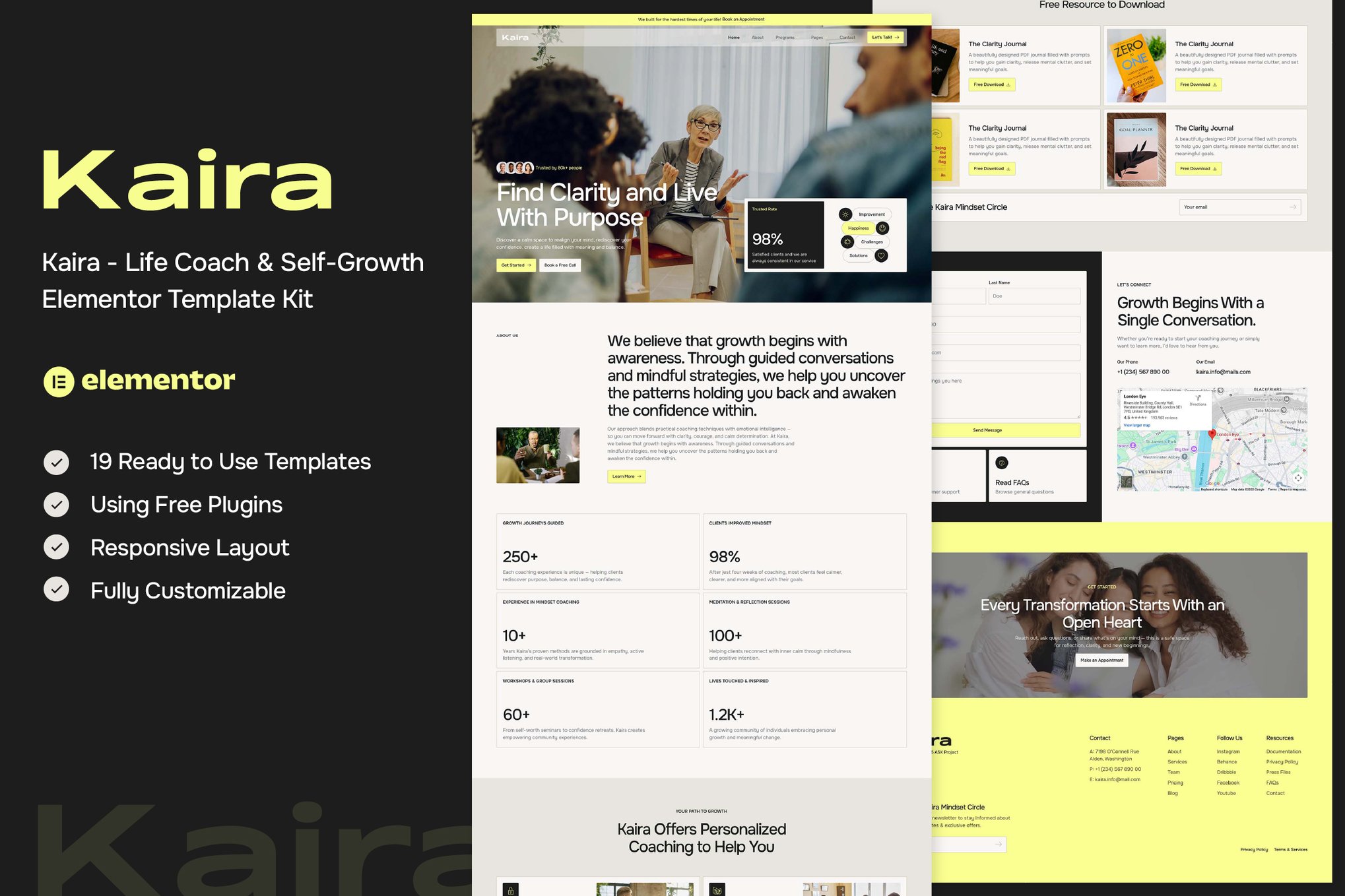 Kaira - Life Coach & Self-Growth Elementor Template Kit