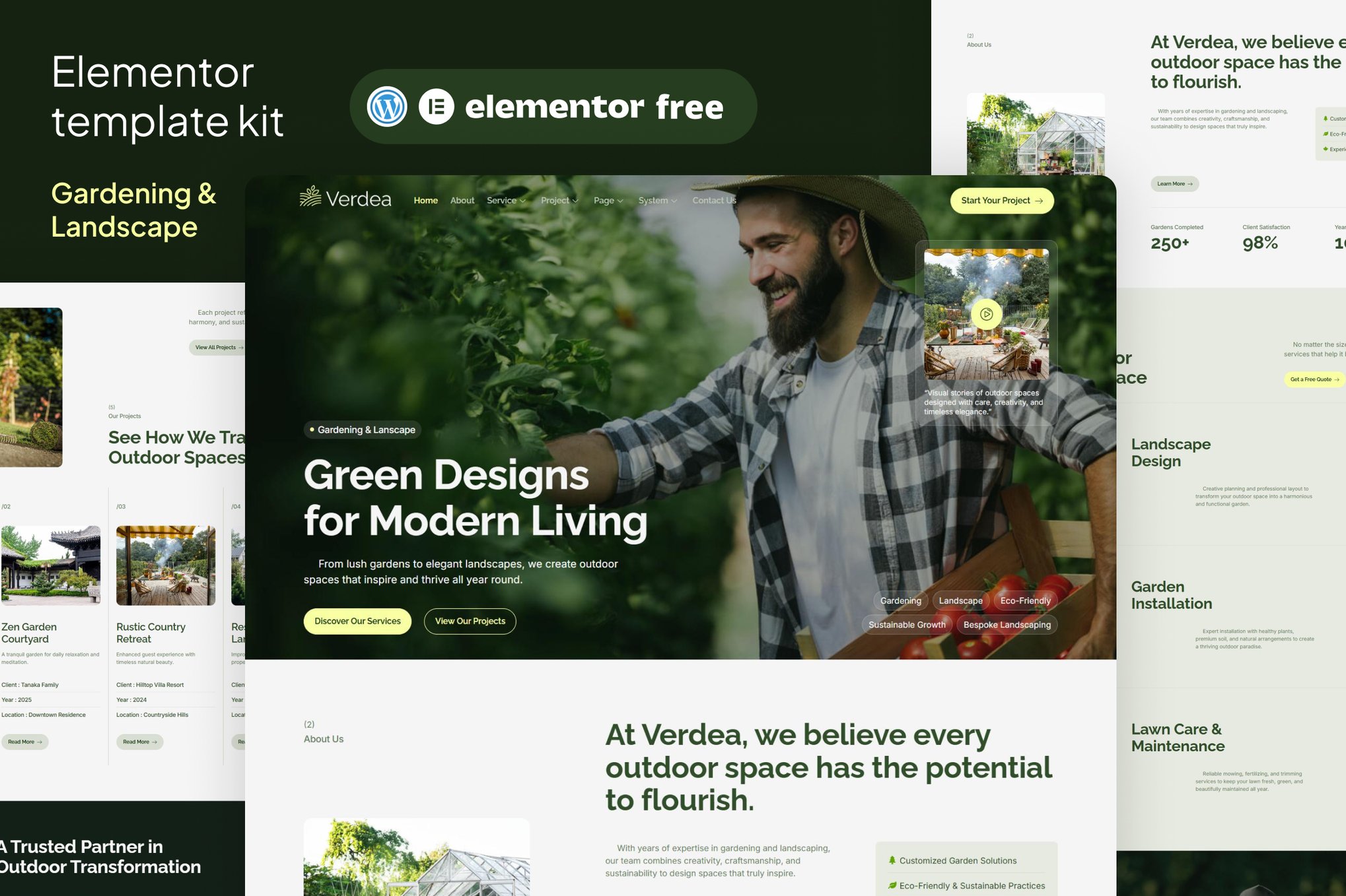 Verdea – Landscaping & Gardening Elementor Template Kit