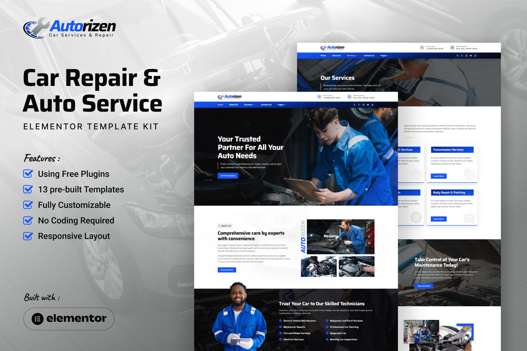 Autorizen - Car Repair & Auto Service Elementor Template Kit
