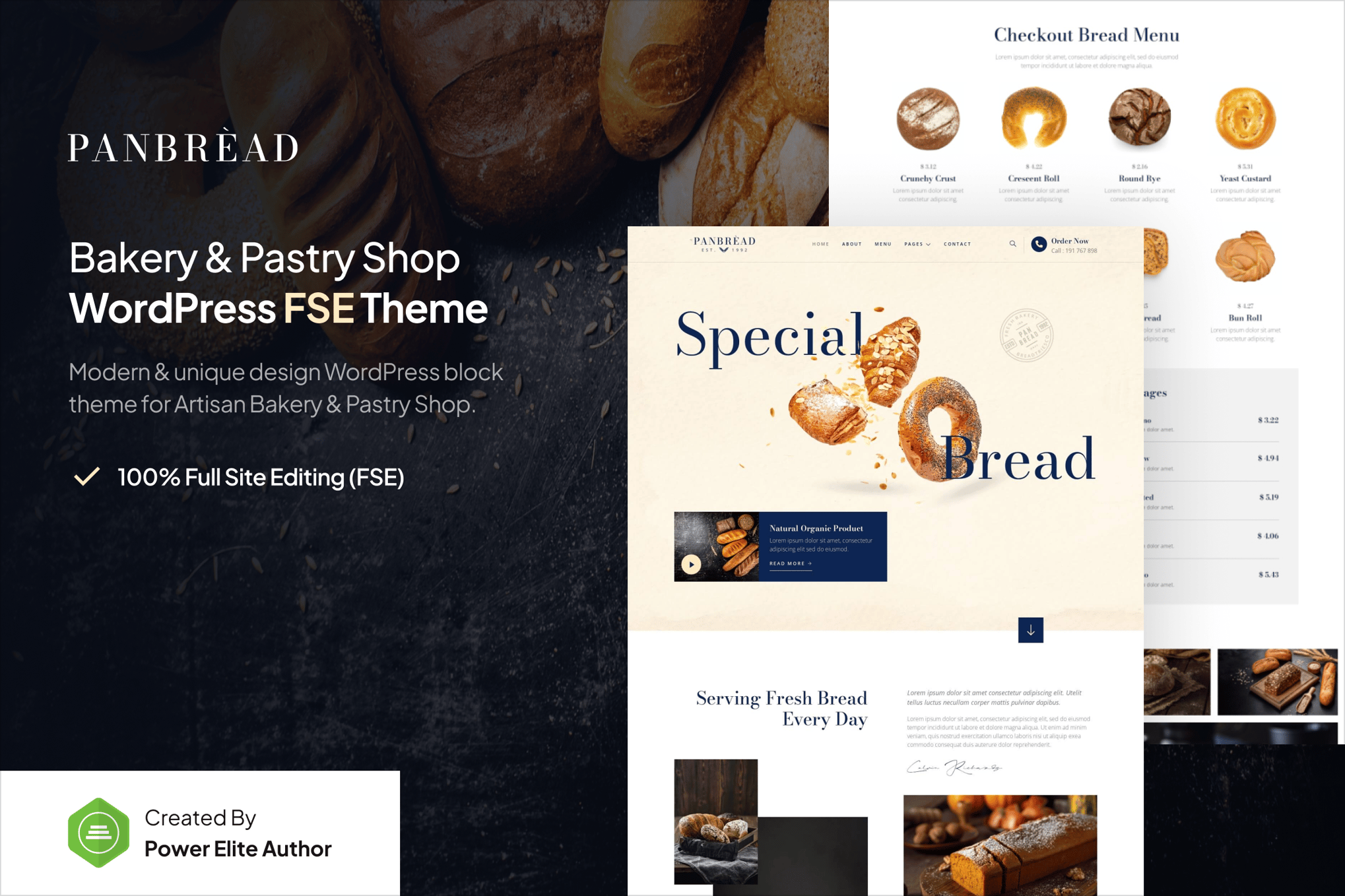 Panbread – Fresh Bakery & Pastry WordPress Theme 1.0.0