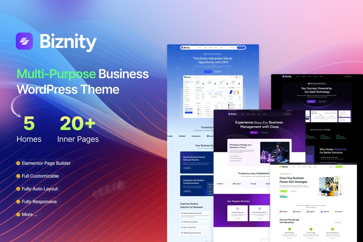 Biznity – Multipurpose Business WordPress Theme 1.0.4