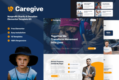 Caregive - Nonprofit Charity & Donation Elementor Template Kit
