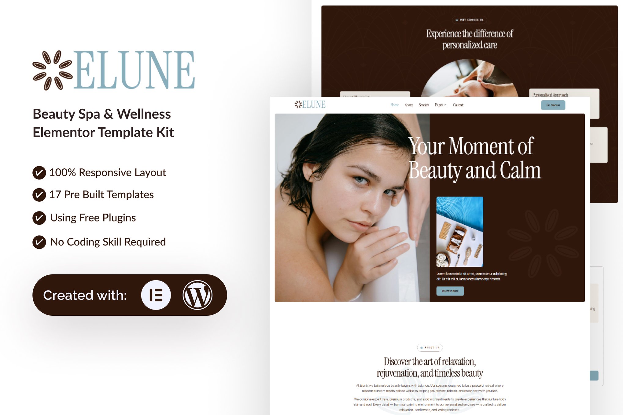 Elune - Beauty Spa & Wellness Elementor Template Kit