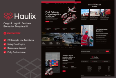 Haulix - Cargo & Logistic Services Elementor Template kit