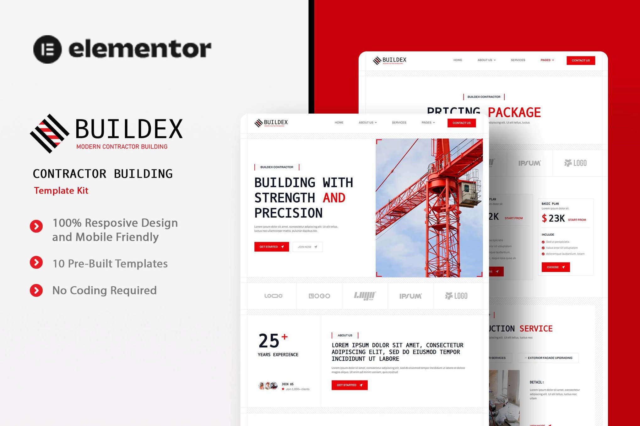 Buildex – Contractor Building Elementor Template Kit