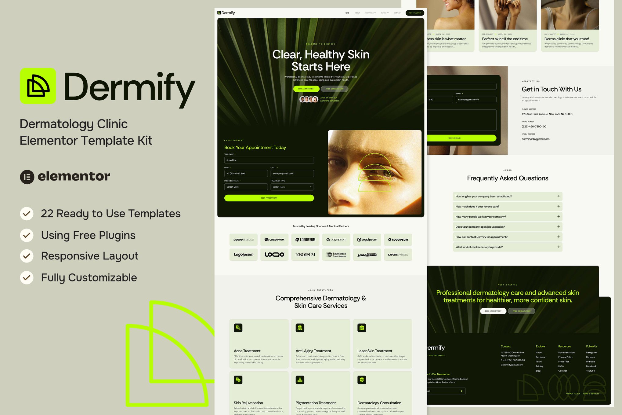 Dermify – Dermatology Clinic Elementor Template Kit
