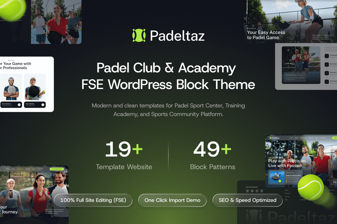 Padeltaz – Padel Club and Sports Academy WP Theme 1.0.1