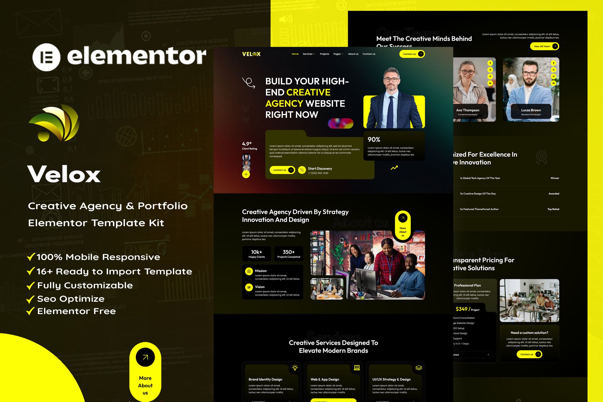 Velox – Creative Agency & Portfolio Elementor Template Kit