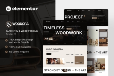 Woodora - Carpentry & Woodworking Elementor Template Kit