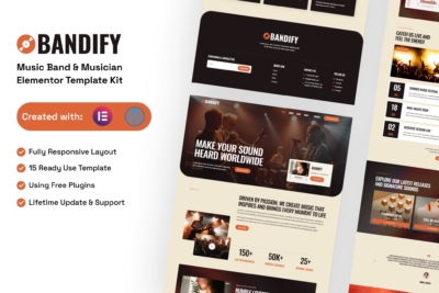 Bandify - Music Band & Musician Elementor Template Kit