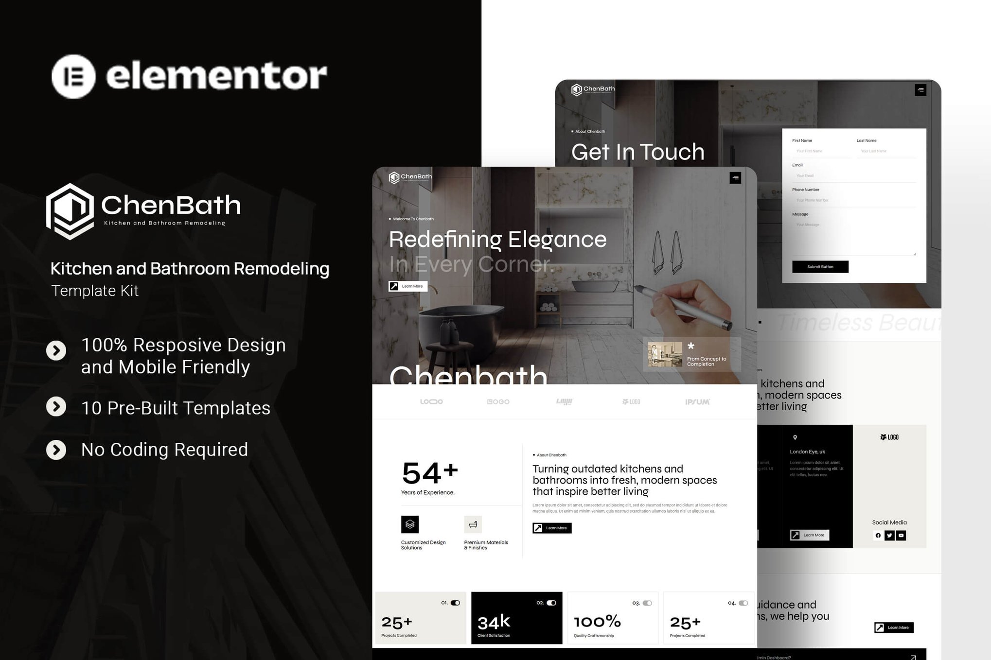 Chenbath – Kitchen & Bathroom Remodeling Elementor Template Kit