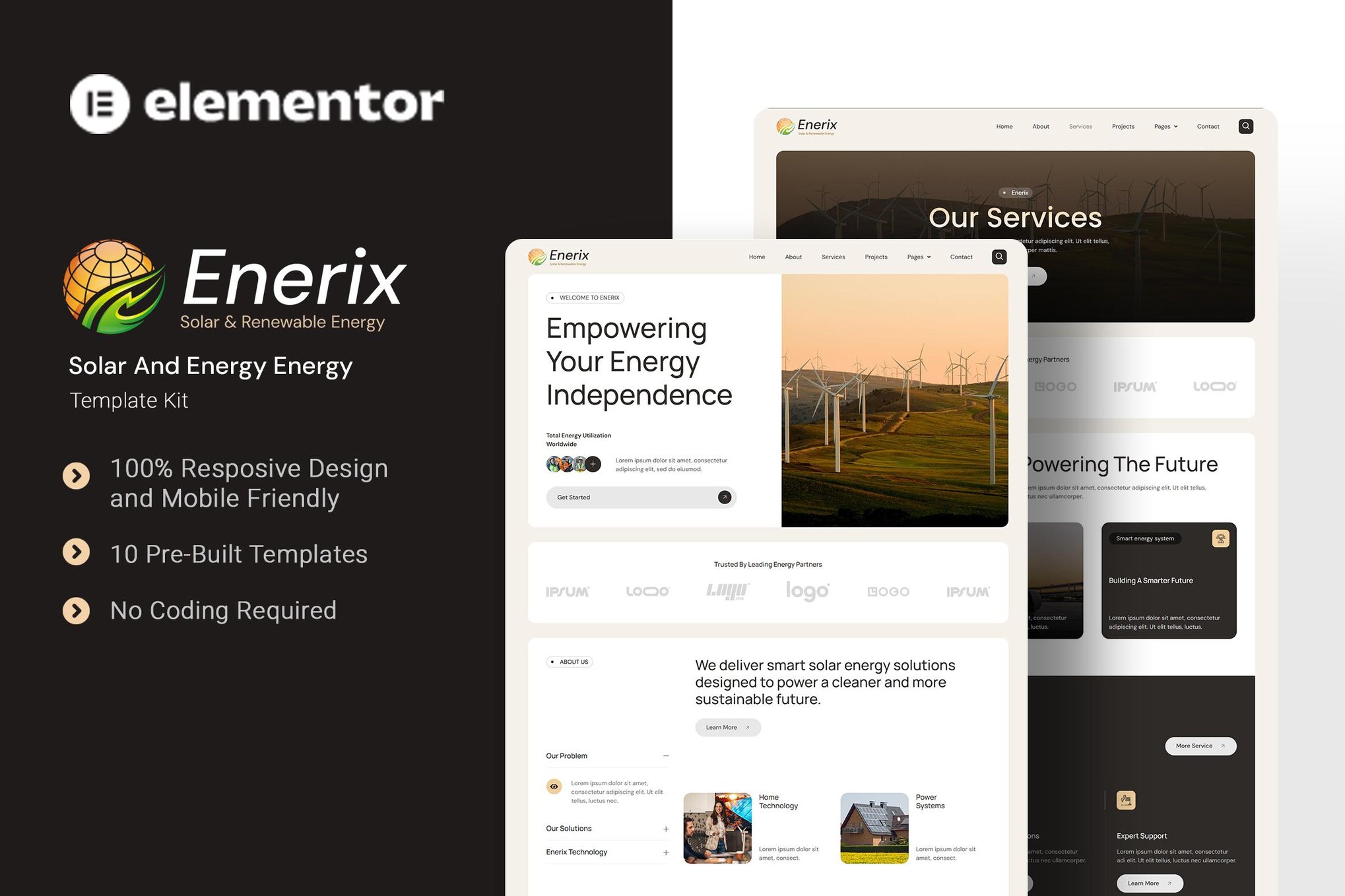 Enerix – Solar and Renewable Energy Elementor Template Kit