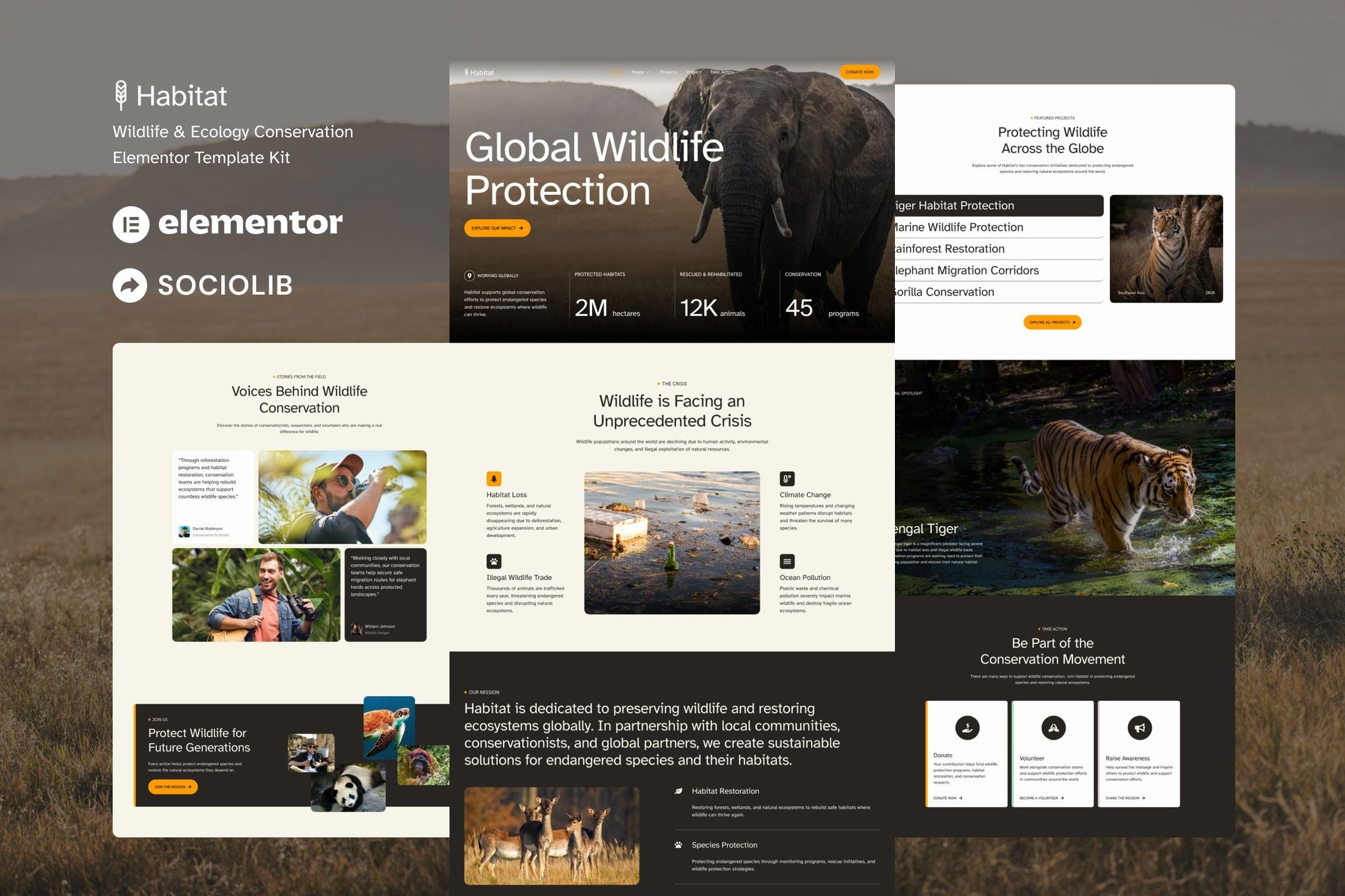 Habitat – Wildlife & Ecology Conservation Elementor Template Kit