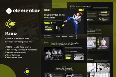 Kixo - Karate & Martial Arts School Elementor Template Kit