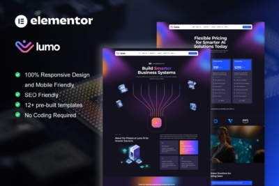 Lumo - Artificial Intelligence & Technology Services Elementor Pro Template Kit