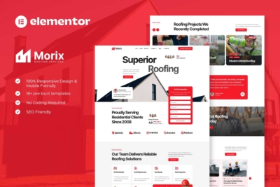 Morix - Roofing Services Elementor Pro Template Kit