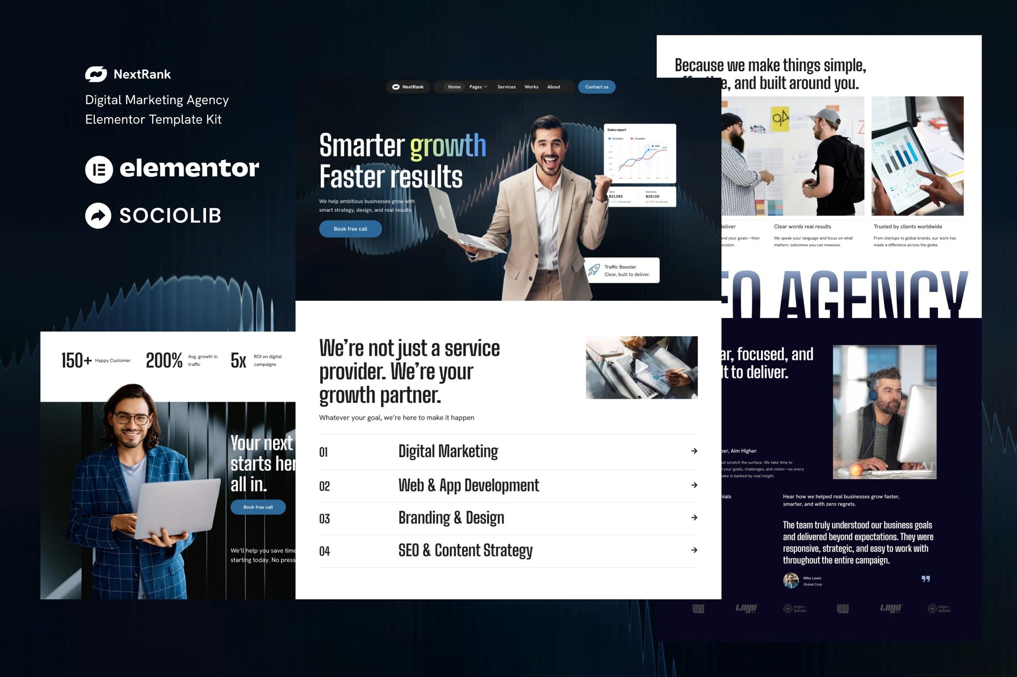 Nextrank – Digital Marketing Agency Elementor Template Kit