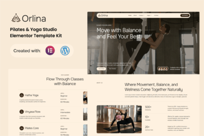 Orlina - Pilates & Yoga Studio Elementor Template Kit