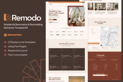 Remodo - Residential Renovation & Remodeling Elementor Template Kit