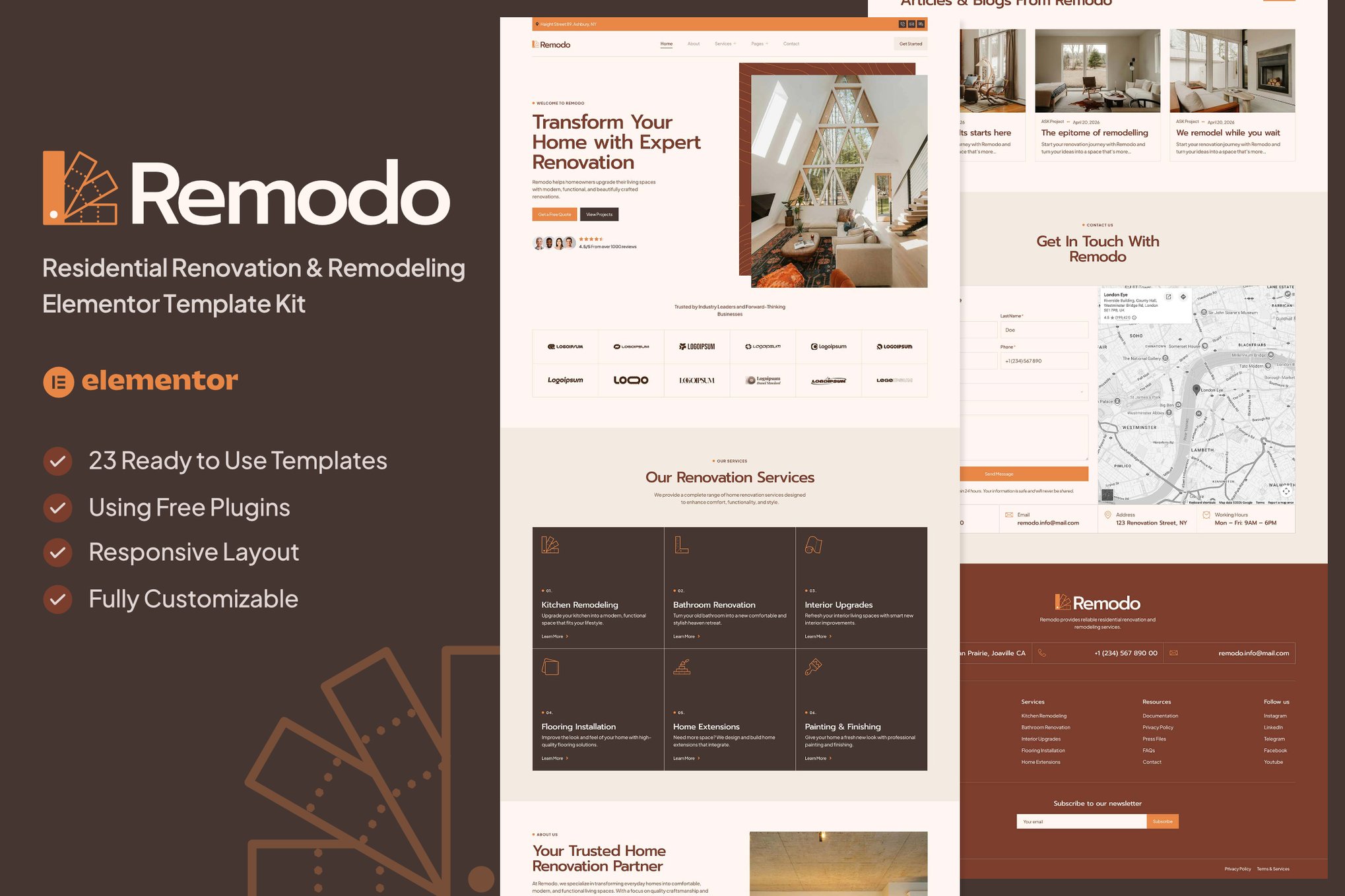 Remodo – Residential Renovation & Remodeling Elementor Template Kit