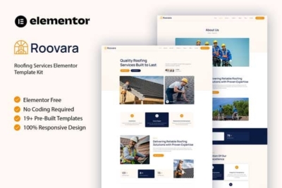 Roovara - Roofing Services Elementor Template Kit