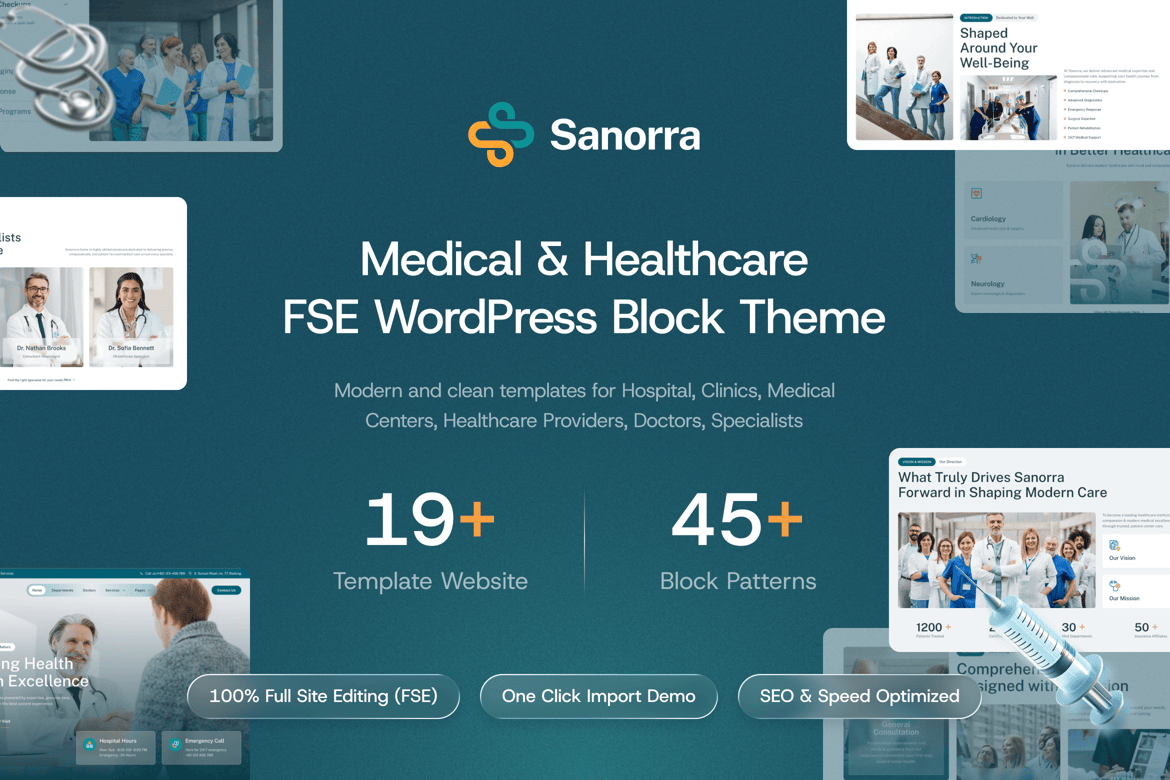 Sanorra – Medical & Healthcare FSE WP Block Theme 1.0.1