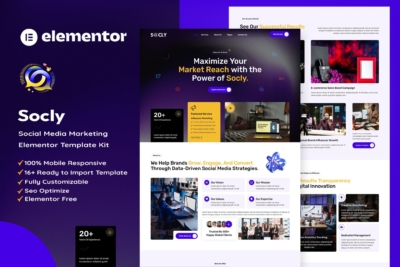 Socly - Social Media Marketing Agency Elementor Template Kit