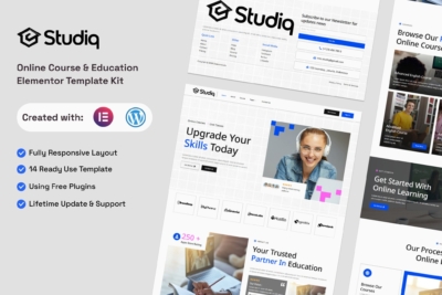 Studiq - Online Course & Education Elementor Template Kit