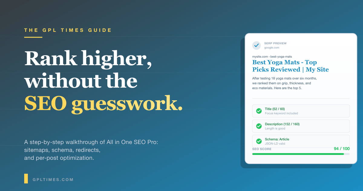 All in One SEO Pro for WordPress: A complete setup walkthrough review on GPL Times