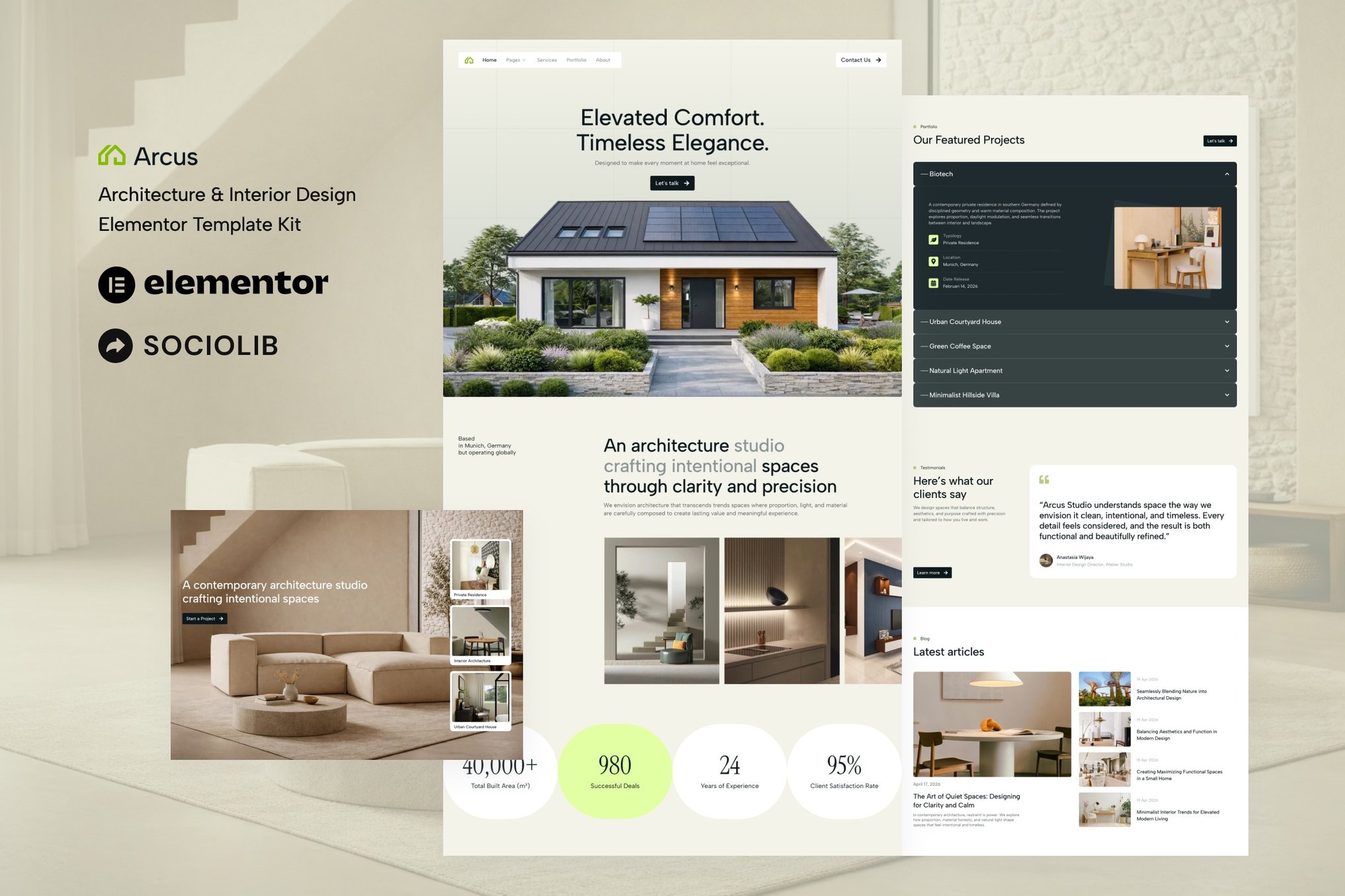 Arcus – Architecture & Interior Design Elementor Template Kit