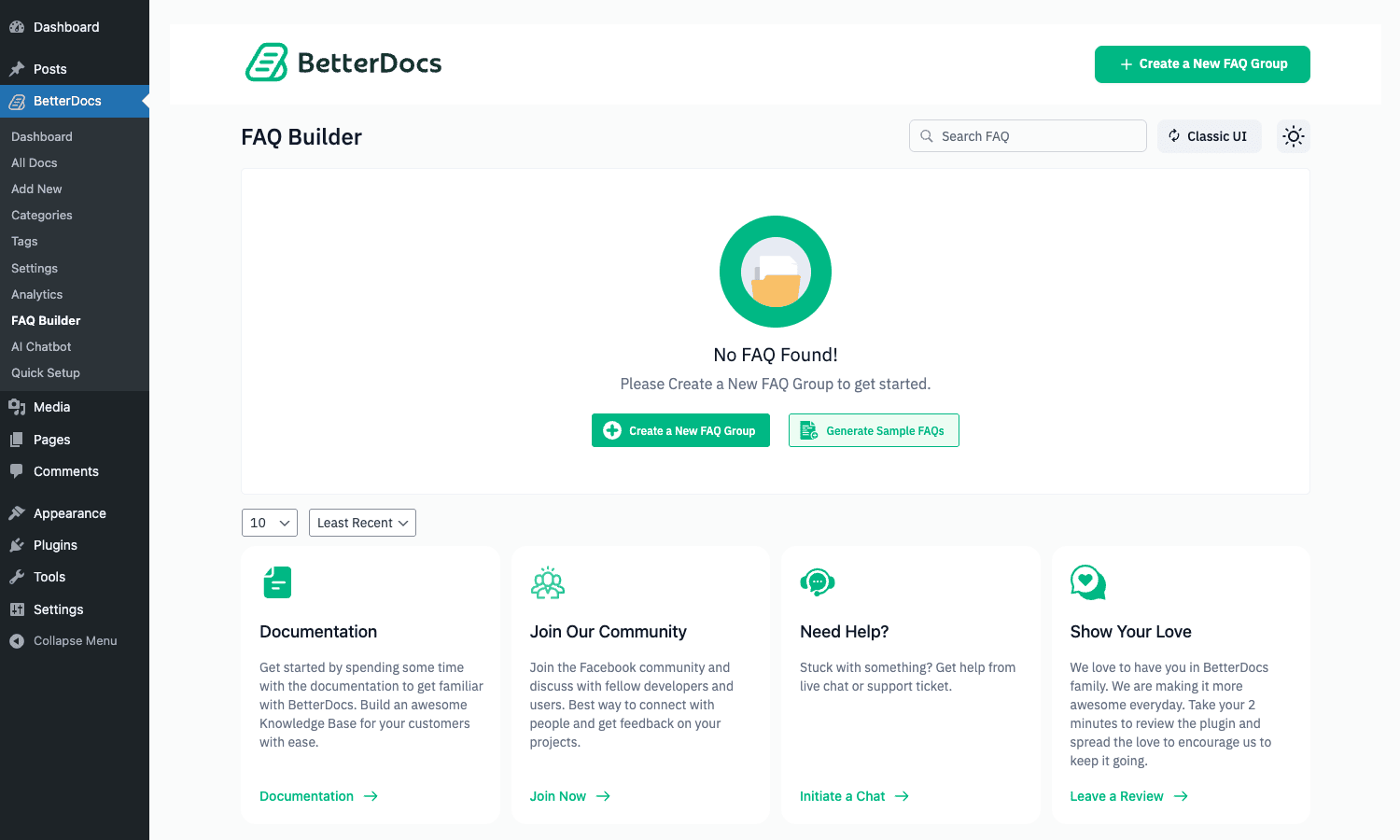 FAQ Builder FAQ Builder: create FAQ groups, generate sample FAQs with AI, organize as cards