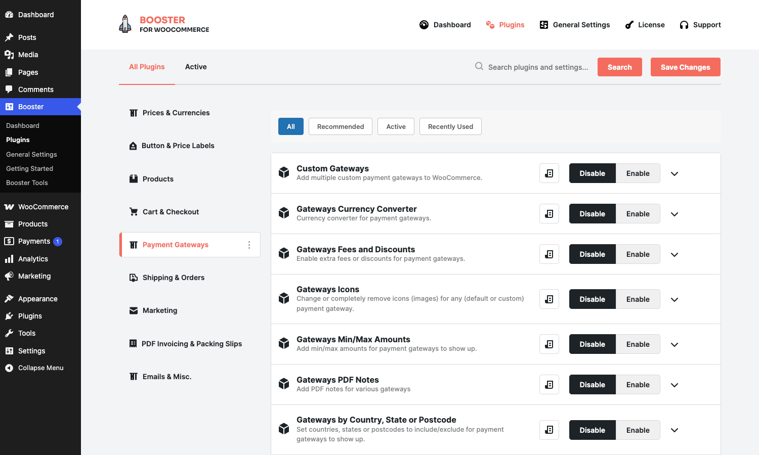 Booster Plus payment gateway modules Booster Plus Payment Gateways module list with Custom Gateways, Gateways Currency Converter, Gateways Fees, and more