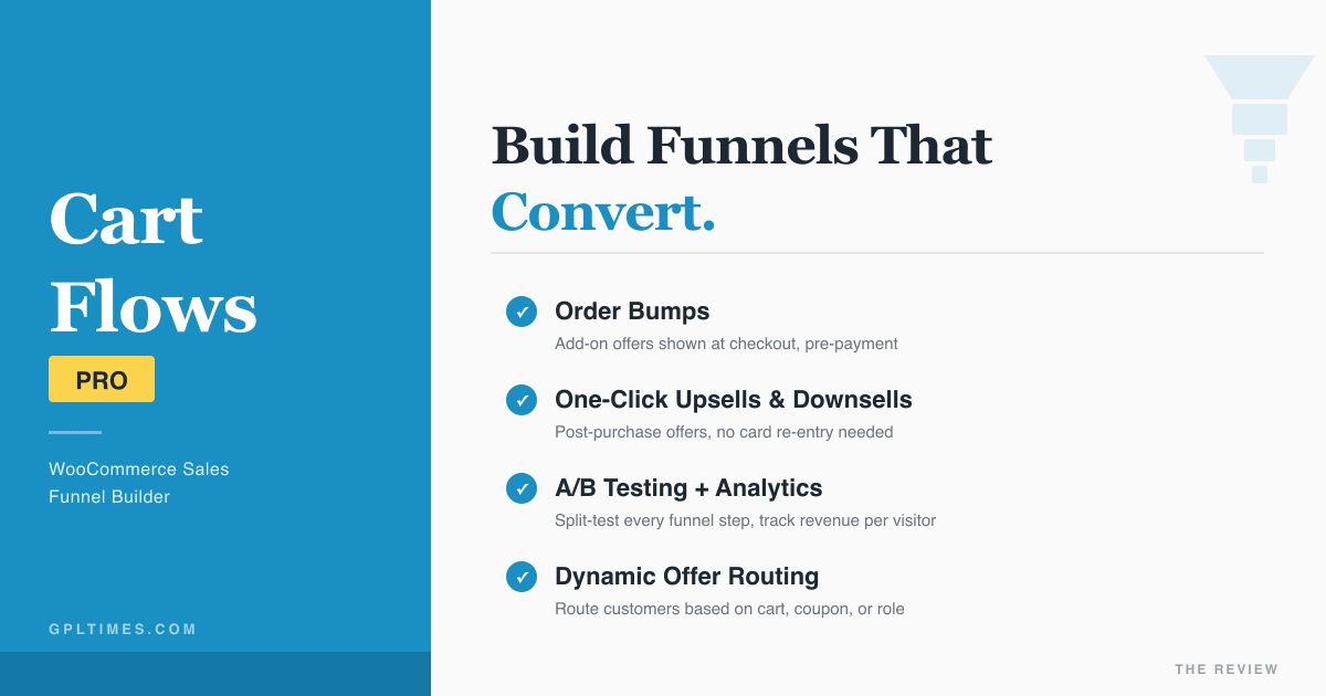 CartFlows Pro: Build WordPress Sales Funnels That Actually Convert review on GPL Times