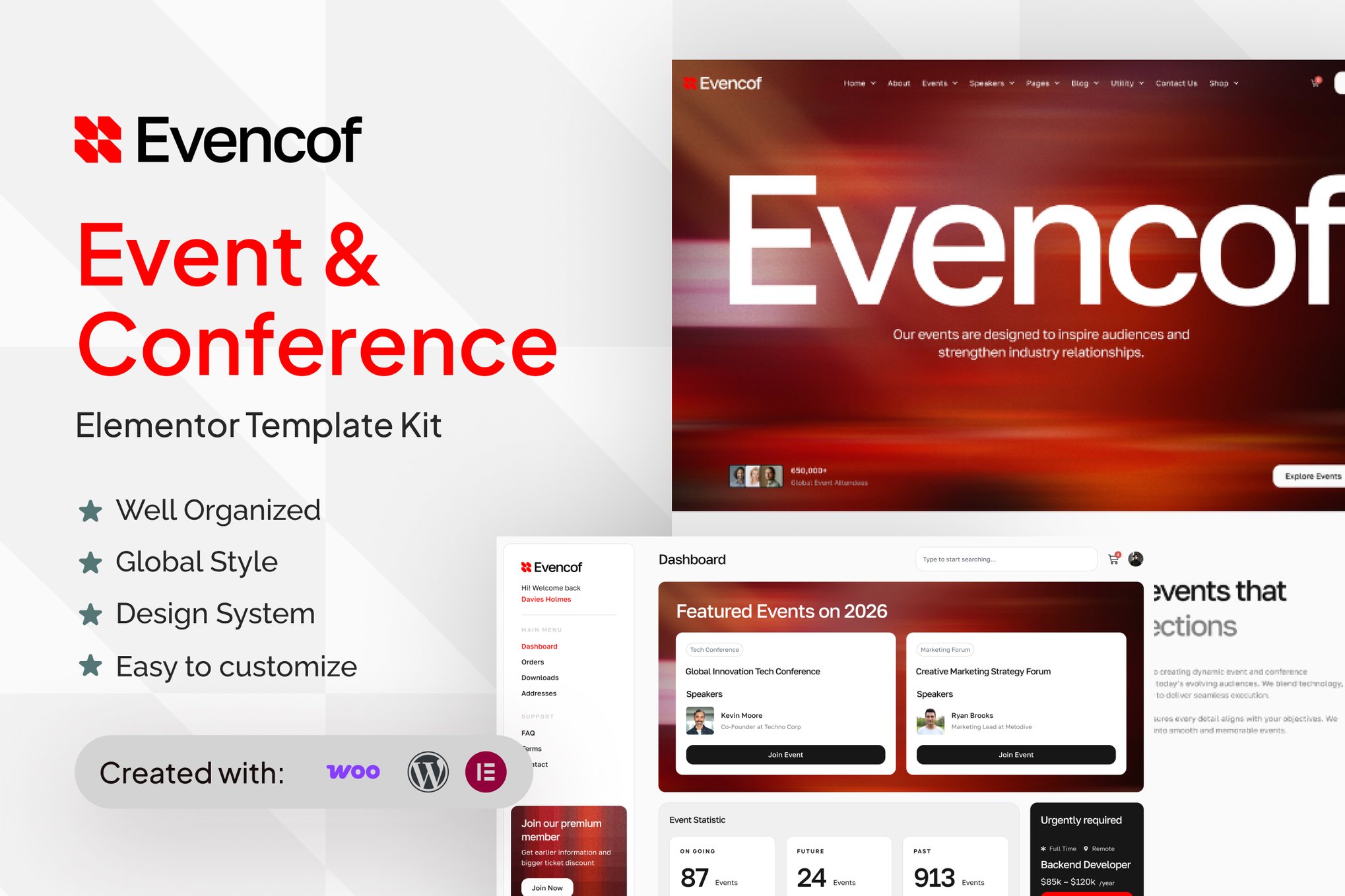 Evencof  – Event & Conference  Elementor Template Kit