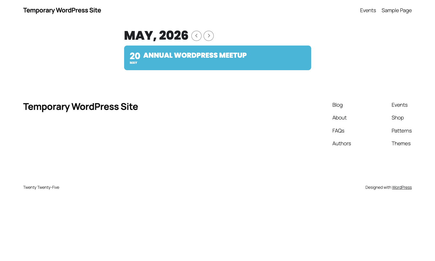 EventON frontend calendar with sample event EventON frontend calendar showing a single event card on a monthly view