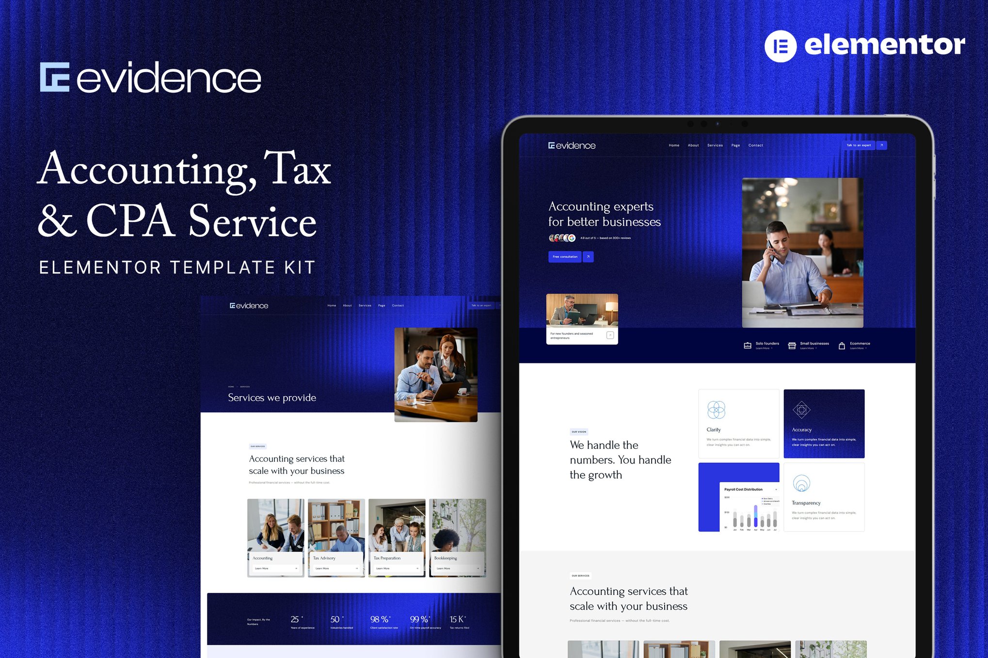 Evidence – Accounting, Tax & CPA Service Elementor Template Kit