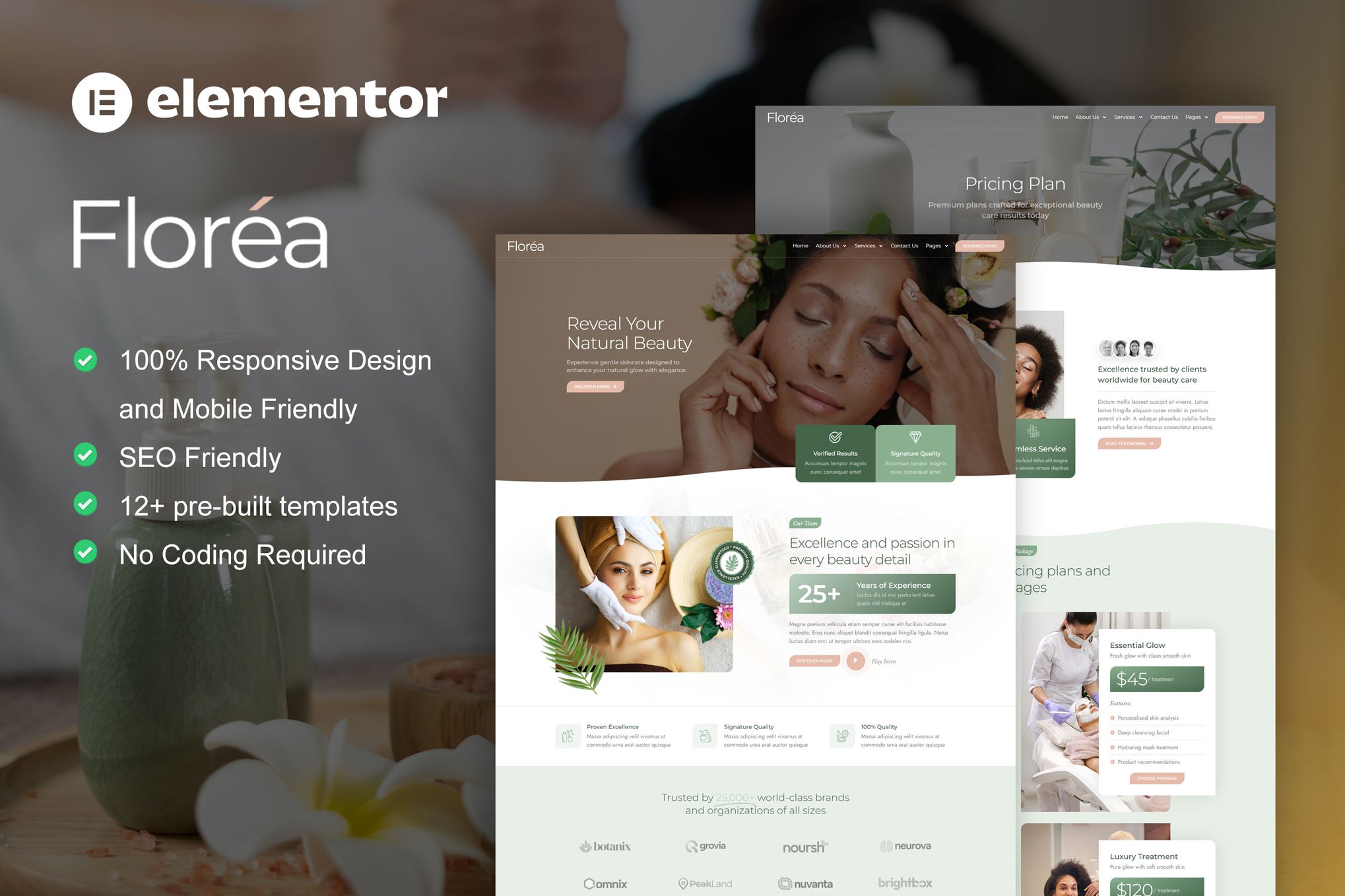 Florea –  Beauty Care Services Elementor Pro Template Kit